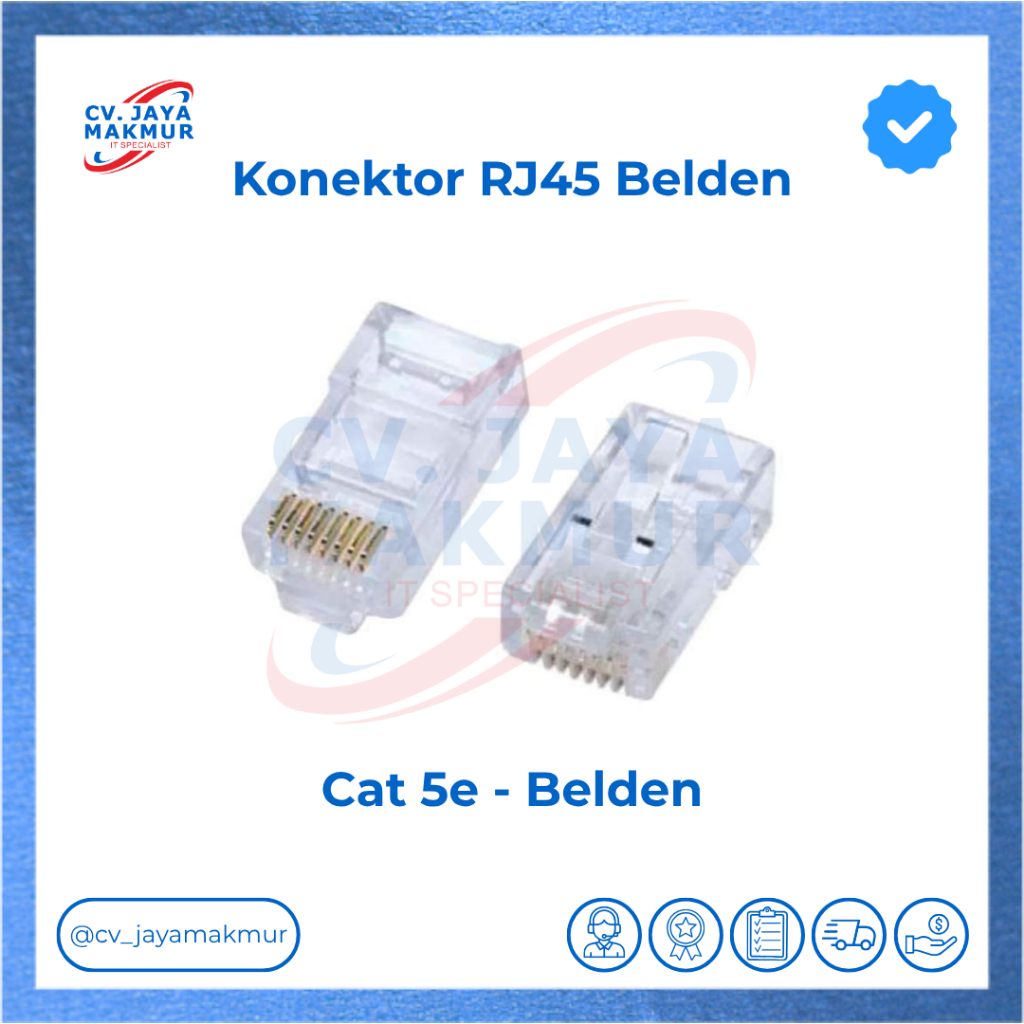 Jual Connector RJ45 Cat5e/Cat6 - Belden / Konektor RJ/RJ45/Konektor UTP ...
