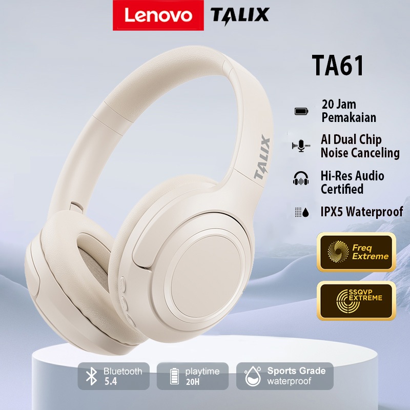 Jual Lenovo TALIX TA61 Headphone Bluetooth 5.4 ANC | 8 Mic AI Noise ...