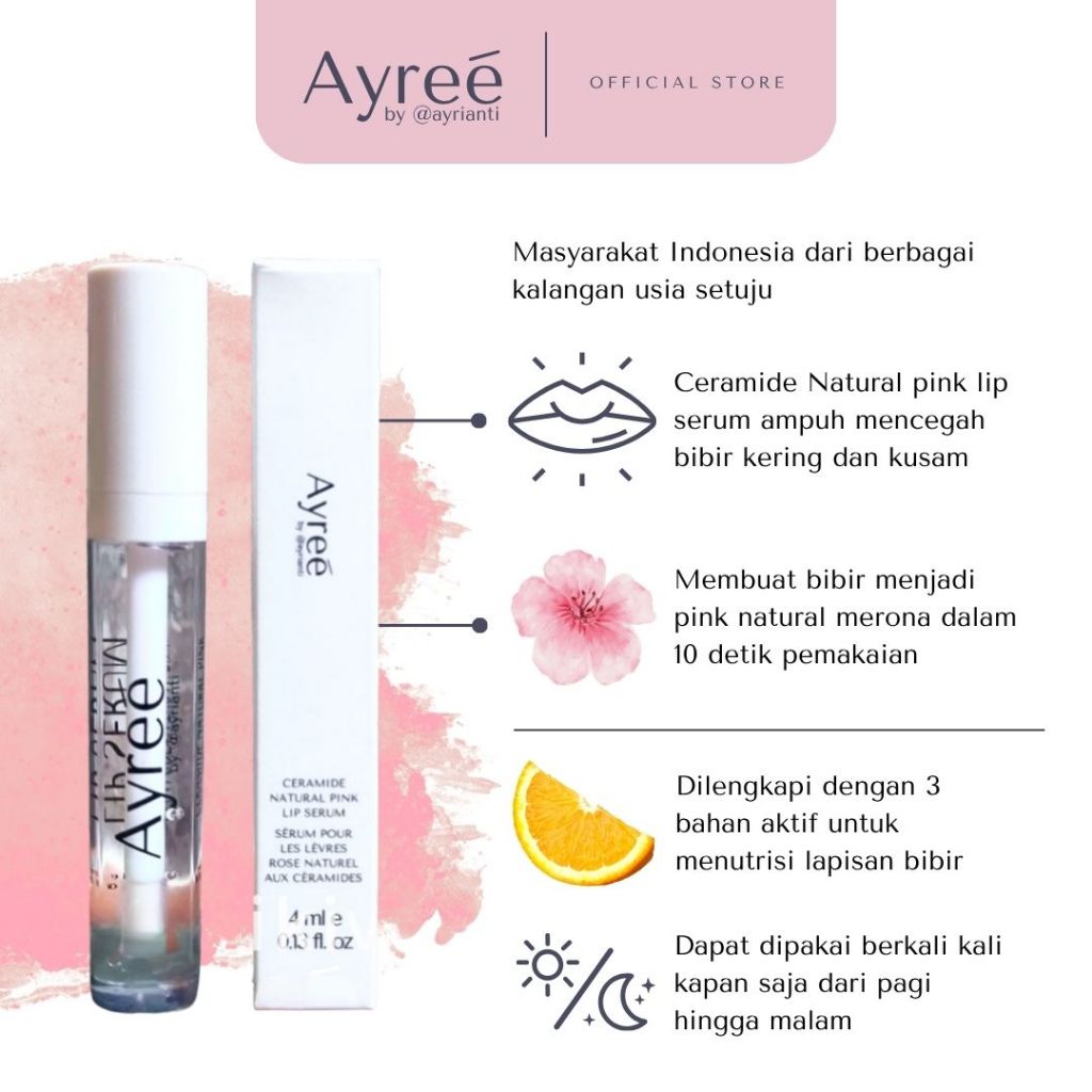Jual Ayree Ceramide Natural Pink Lip Serum | Shopee Indonesia