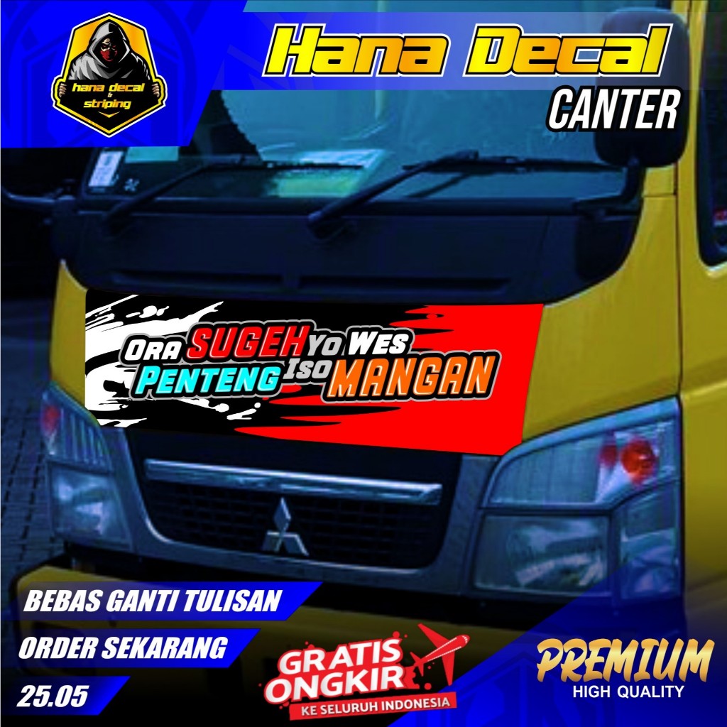 Jual Sticker Decal Kabin Depan Truk Canter Truck Mobil 25.05 | Shopee ...