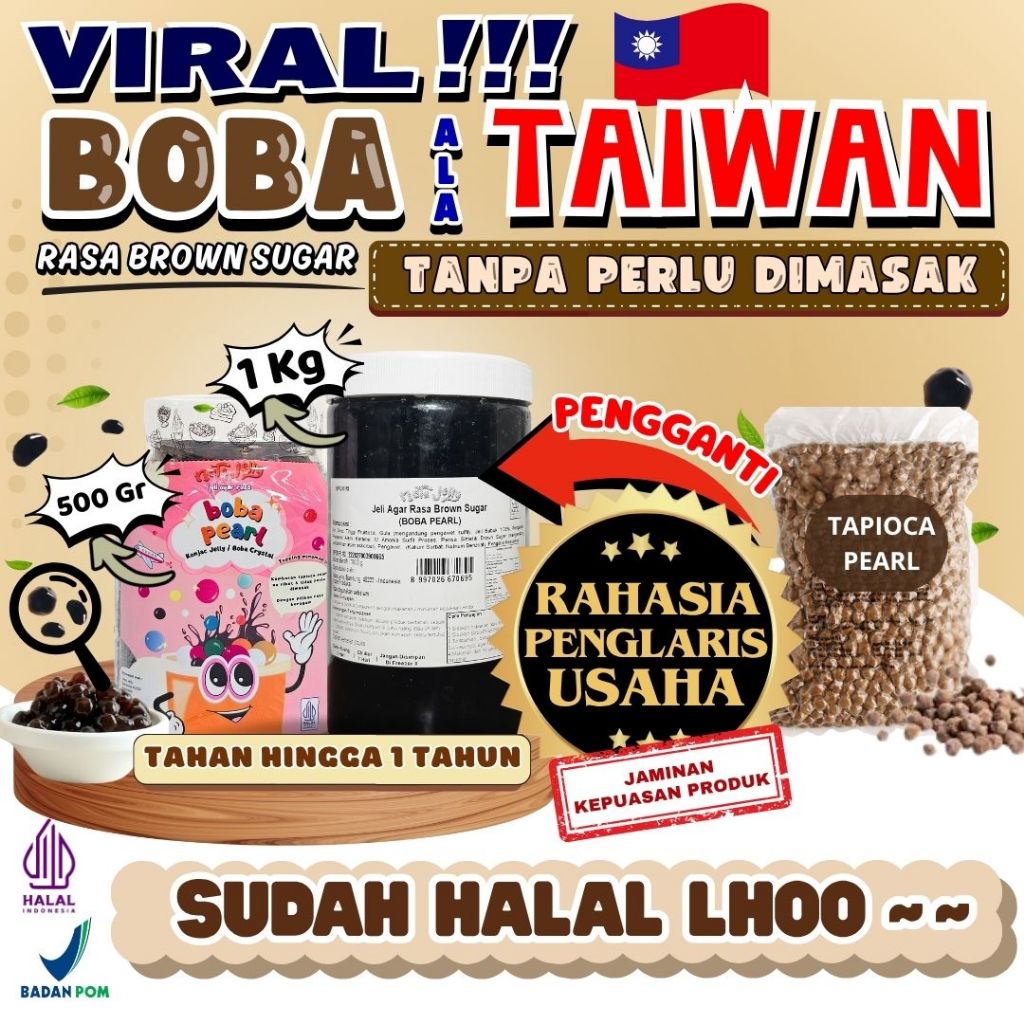 Jual Boba Tapioca Pearl Jelly Siap Saji - Boba Bubble Brown Sugar ...