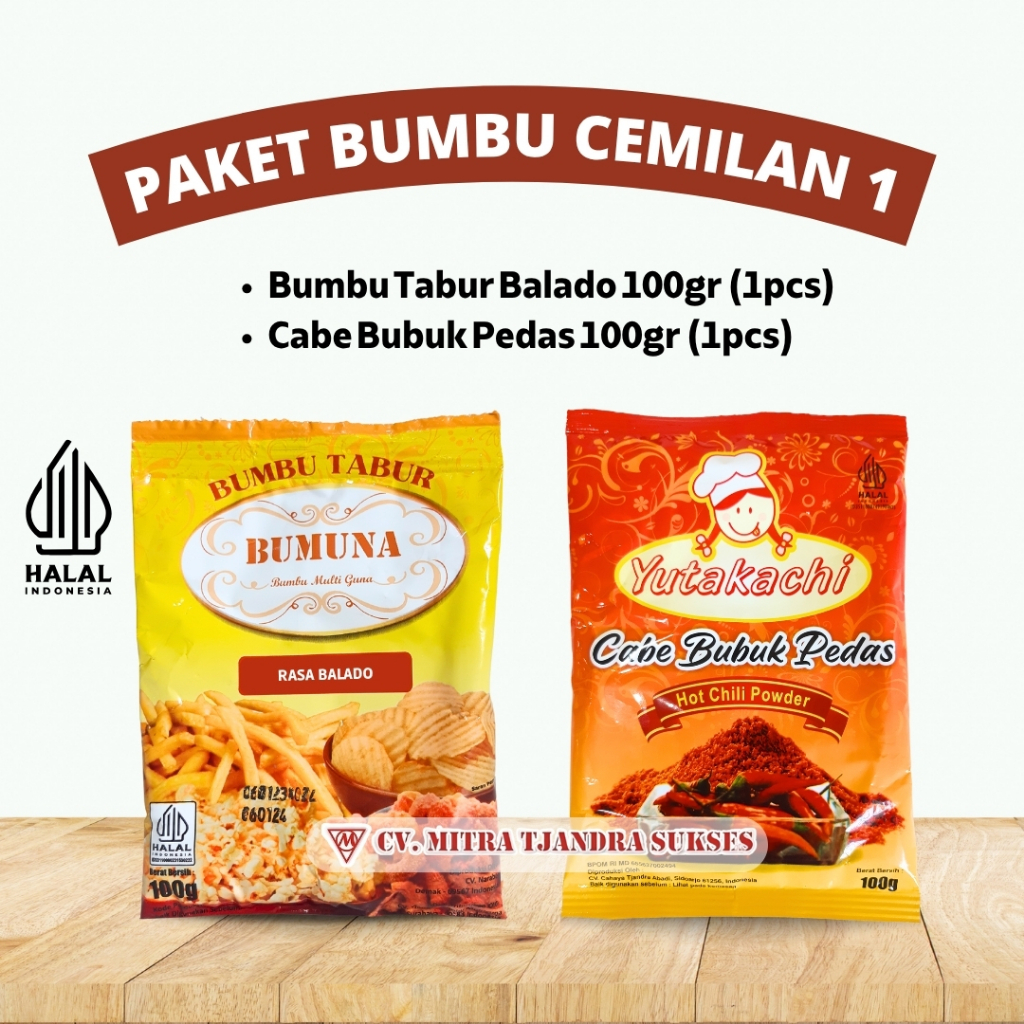 Jual PAKET HEMAT BUMBU CEMILAN 1 (Bumbu Tabur Rasa Balado 100 Gr + Cabe ...