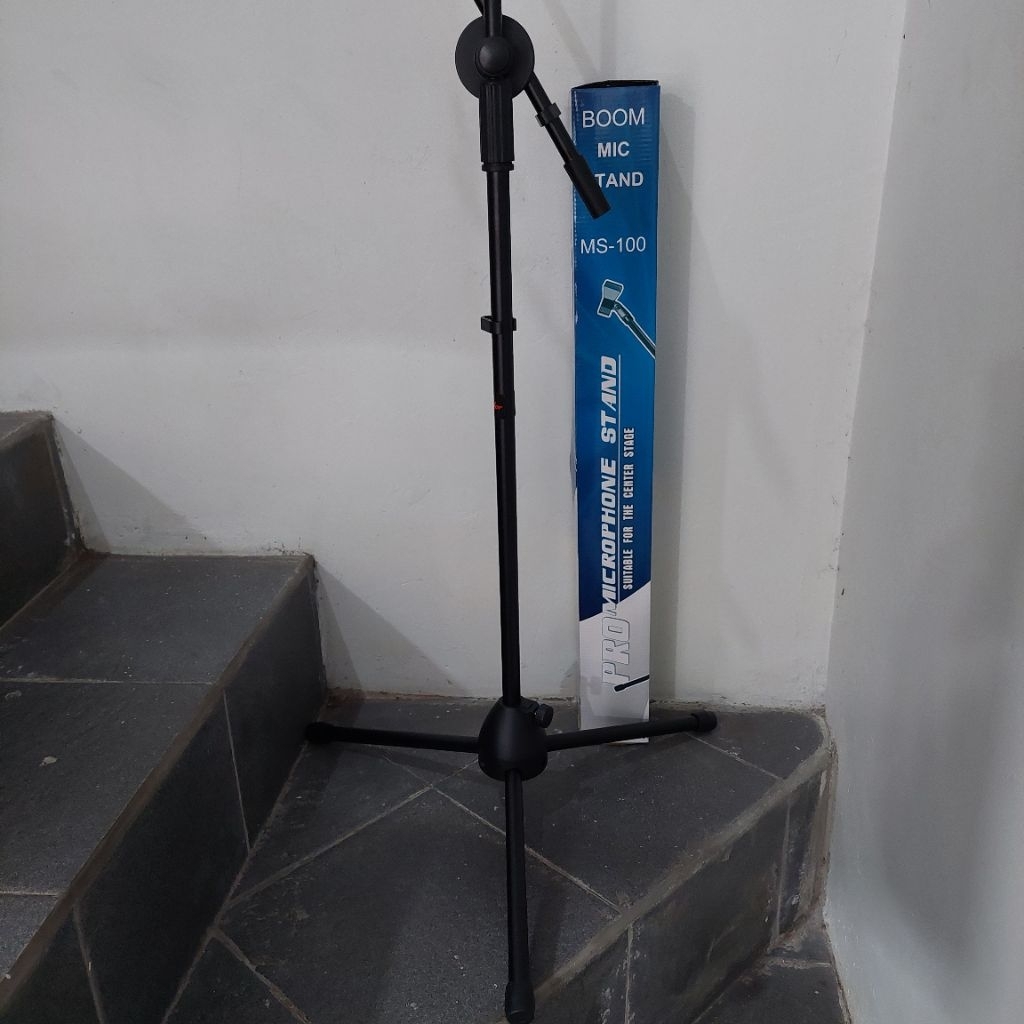 RockJam Mikrofonständer Mit Boom-Arm – Höhenverstellbar, Inkl. Clip, Bis 226 Cm