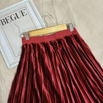 Rok Plisket Bludru Velvet 7 8 Premium Bisa Rok Plisket Bludru Pendek