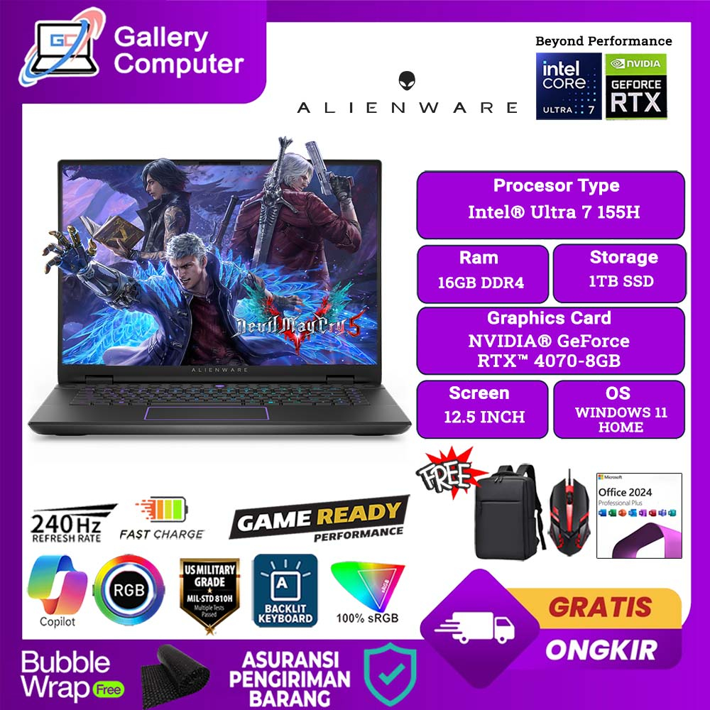 Jual Dell Alienware M16 Gaming Intel Ultra 7 155H NVIDIA RTX4070 8GB ...
