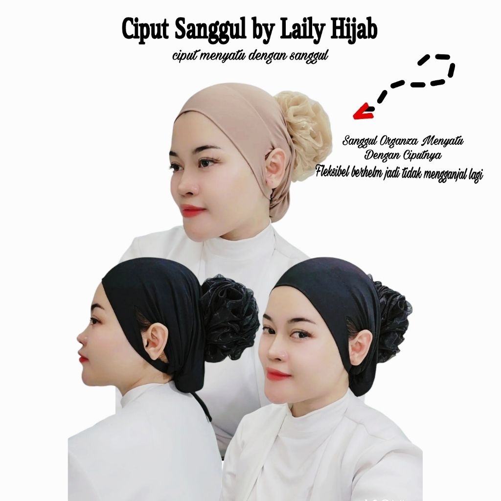 Jual Ciput Cepol Anti Pusing ORGANZA iner rayon cooltech turki mawar ...