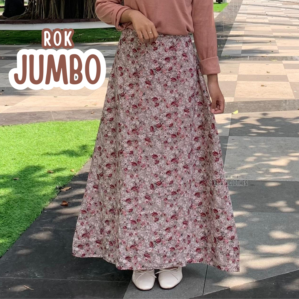Jual ROK JUMBO MOTIF BUNGA VINTAGE KOREAN STYLE FLORAL SKIRT BIGSIZE 70 ...