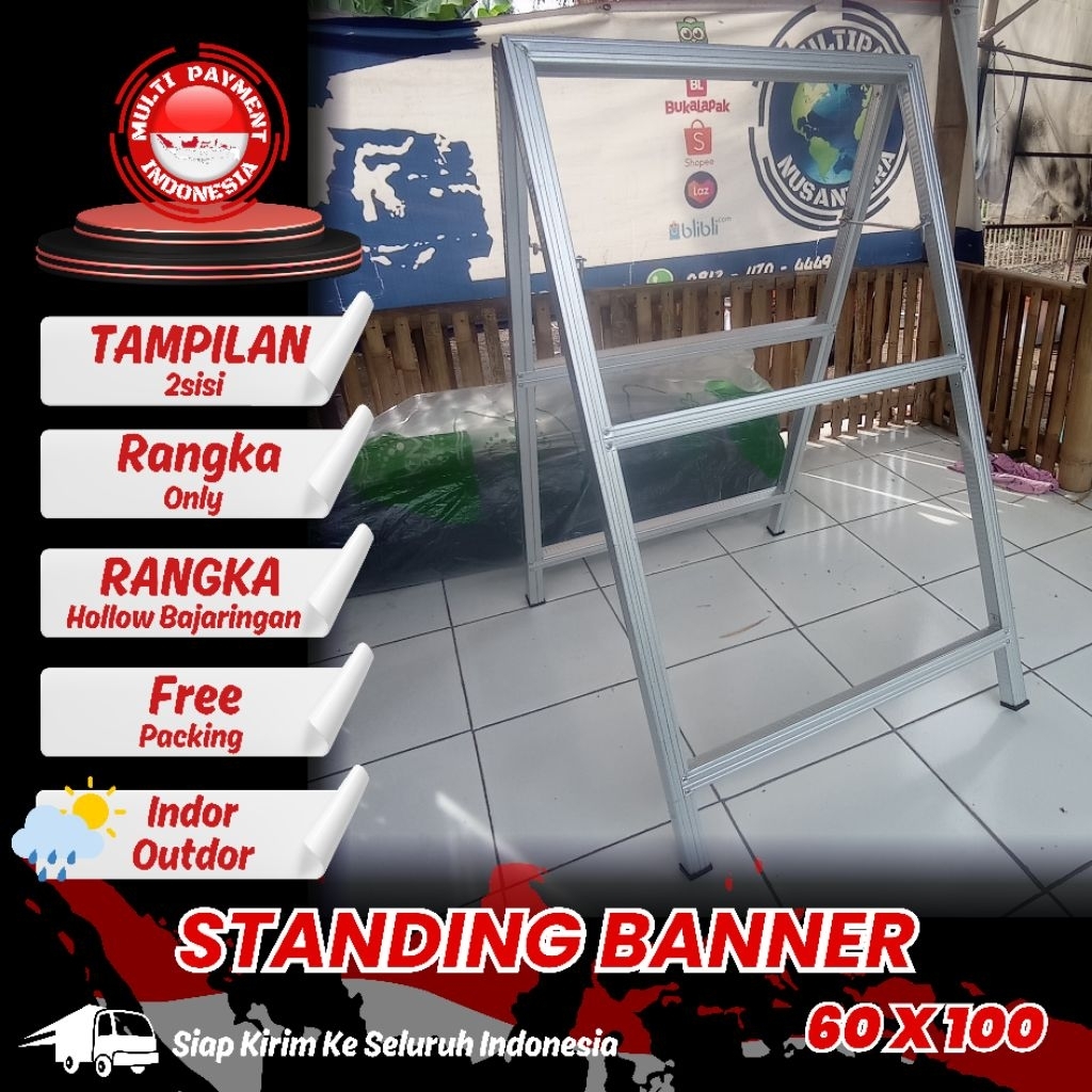 Jual RANGKA STANDING BANNER 2SISI 60CM X 100CM | Shopee Indonesia