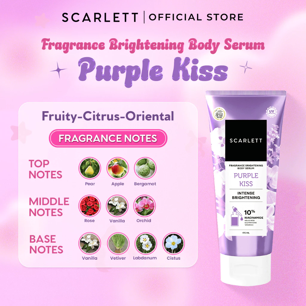 Scarlett Fragrance Serum Brightening Body 170ml Velvet Rouge dan Purple Kiss