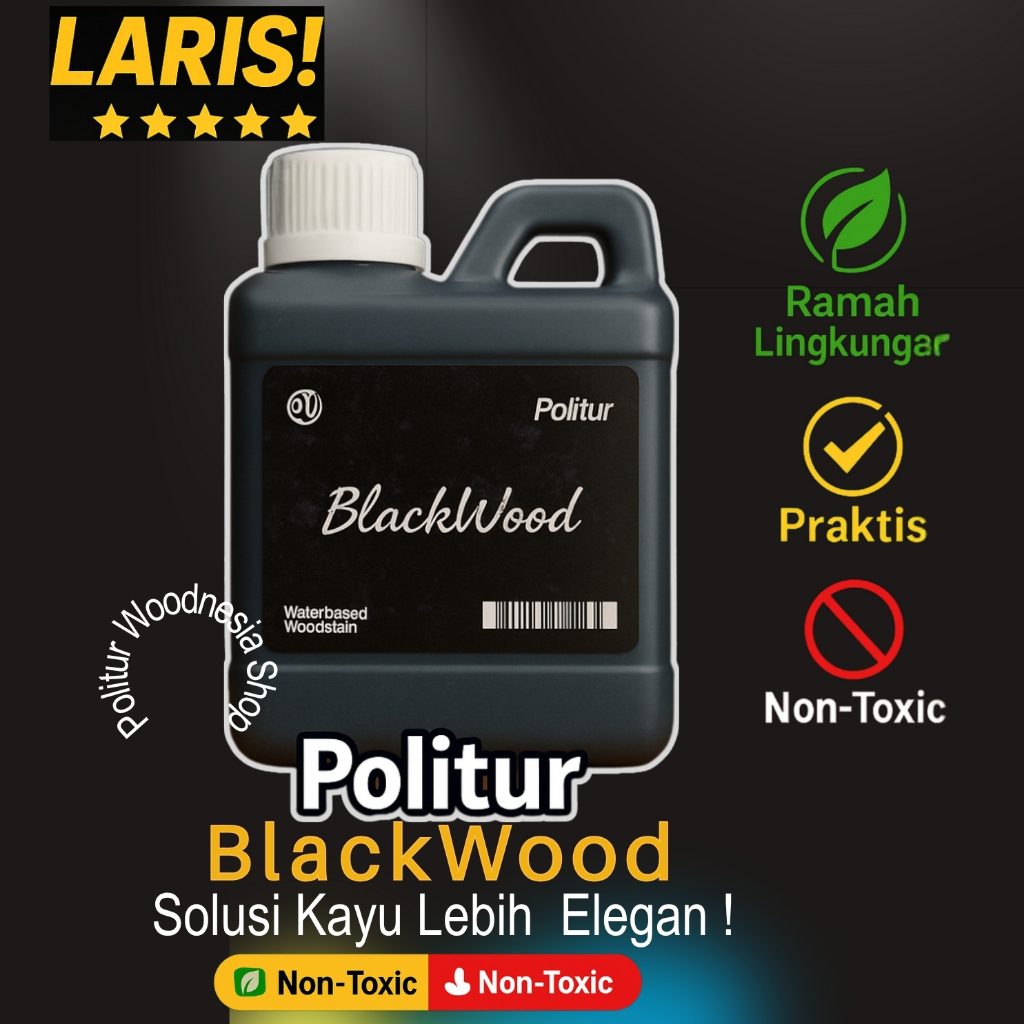 Jual Politur Black Wood Waterbased Woodnesia Cat Plitur Kayu Pintu ...