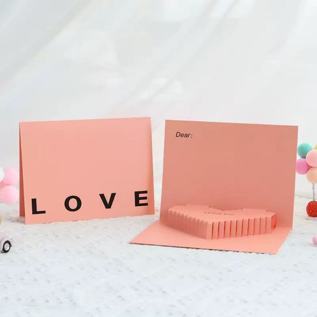 Jual Kartu Ucapan 3D Love Pink Kasih Sayang Ulang Tahun Valentine Mewah ...