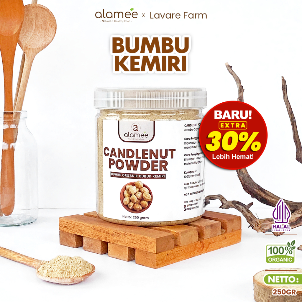 Jual ALAMEE Kemiri Bubuk Bumbu Dapur Organik Candlenut Powder Masak ...
