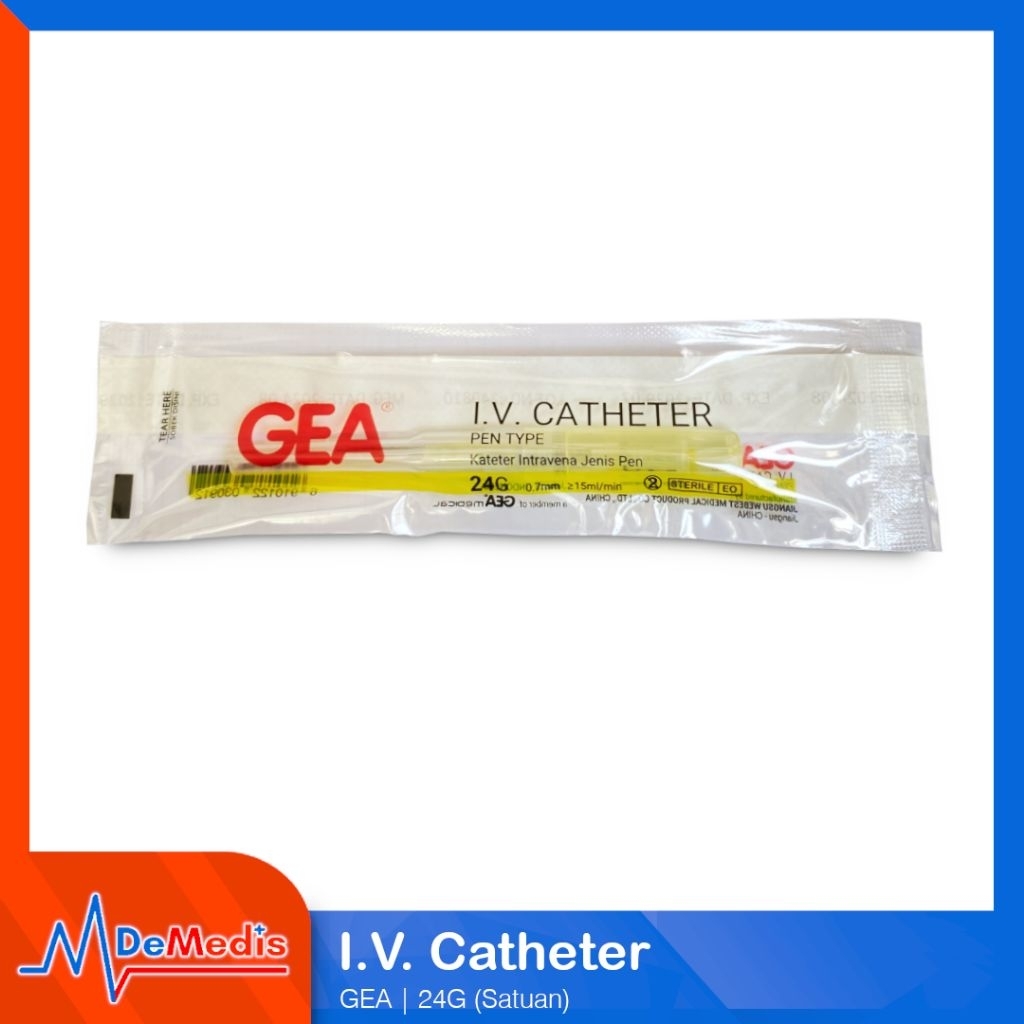 Jual IV Catheter GEA Jarum Infus 18G 20G 22G 24G Abbocath Cannula ...
