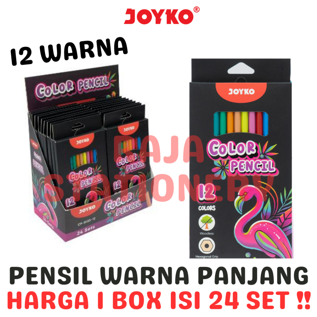 Jual JOYKO COLOUR PENCIL 12 24 36 48 COLOURS PENSIL WARNA JOYKO 12 24