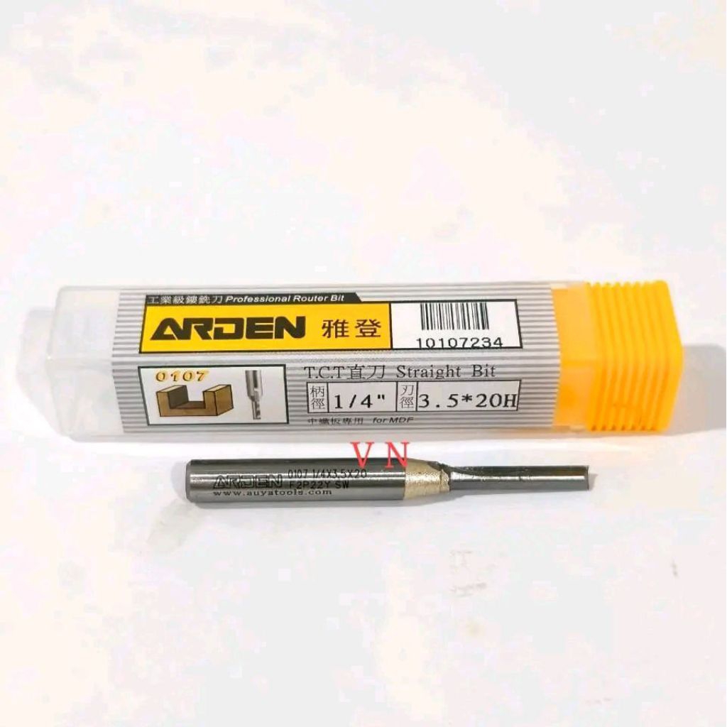 Jual Mata Router/Profil CNC 3.5mm x 20mm As 1/4 Full TCT Straight Bits ...