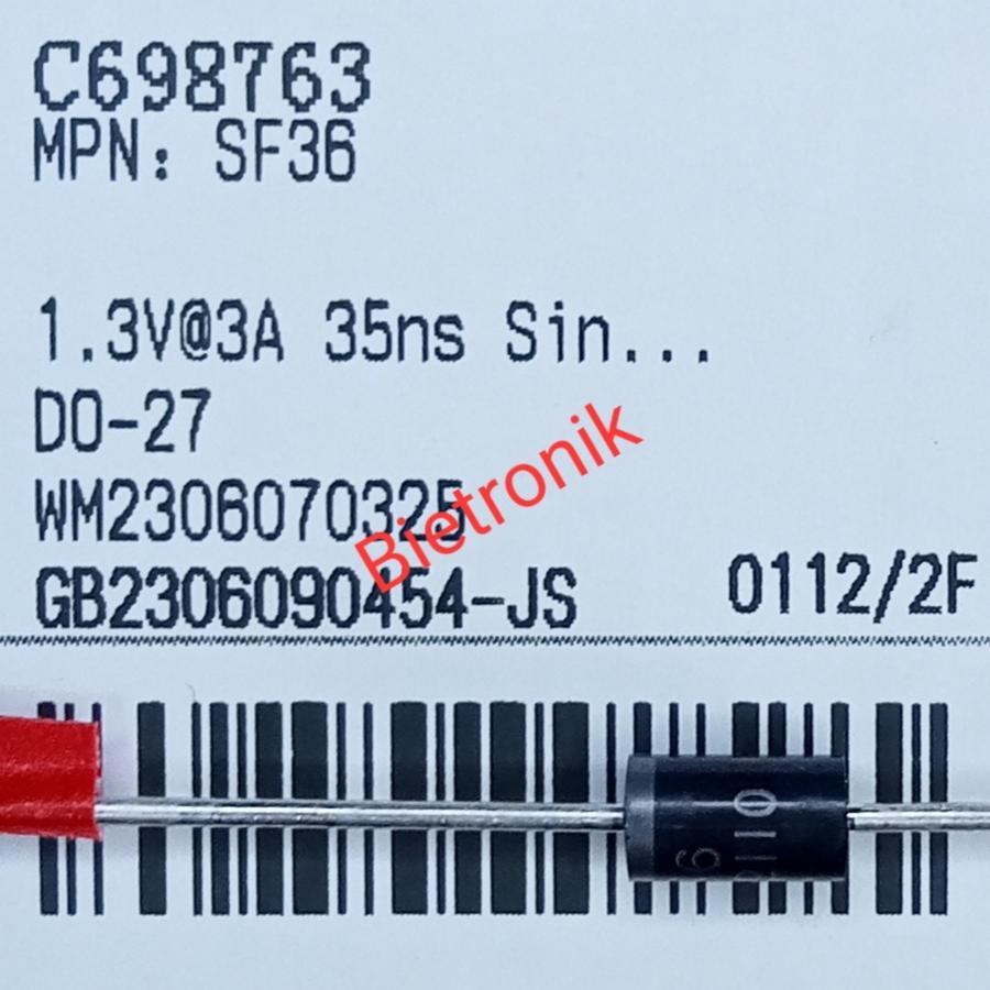 20x Chanzon SF36 Schnelle Gleichrichterdiode – 3A, 400V, 35ns, DO-201AD, Für Hochfrequenz-Schaltungen