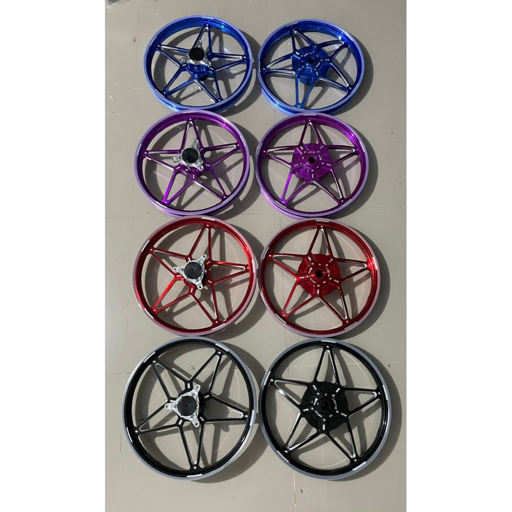 Jual PPR RACING VELG NVX CNC S5 AEROX 160/160-17 BLACK HITAM BLUE BIRU ...