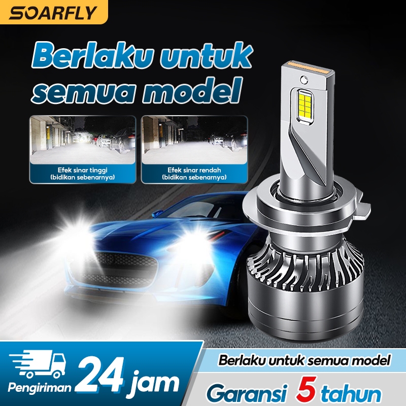 [24 shiping] SOARFLY X5 2Pcs Lampu Led Mobil ORlSuper Terang H4 HB3 H11 H9 H8 160Watt lmport SuperTerang Lampu LED Mobil High Power Dan Motor Dengan Kipas Angin