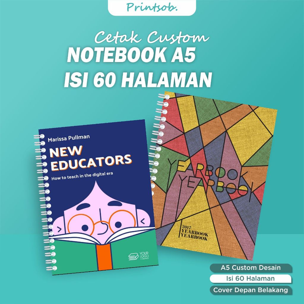 Jual Cetak Notebook A5 Custom 60 Halaman | Shopee Indonesia