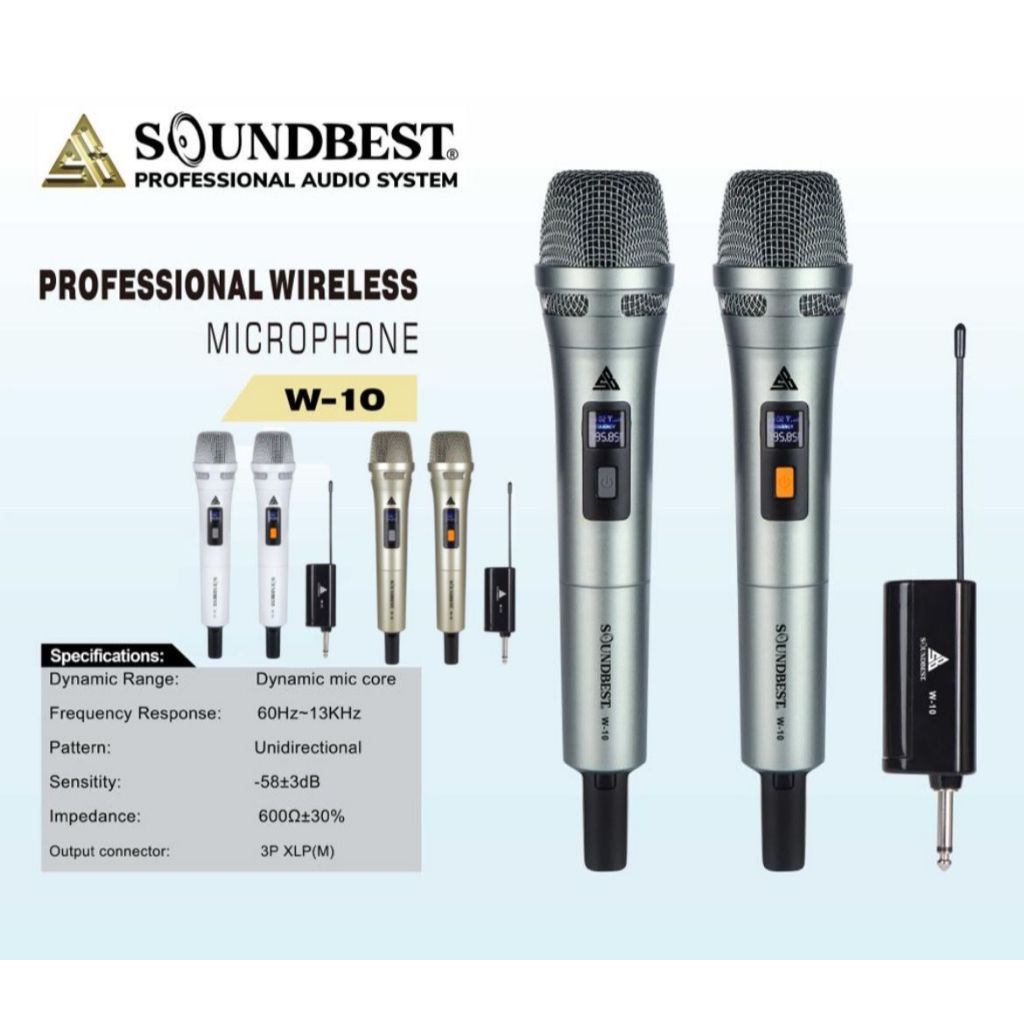 Jual Mic Wireless SOUNDBEST W 10 / Microphone Wireless Soundbest W10 ...