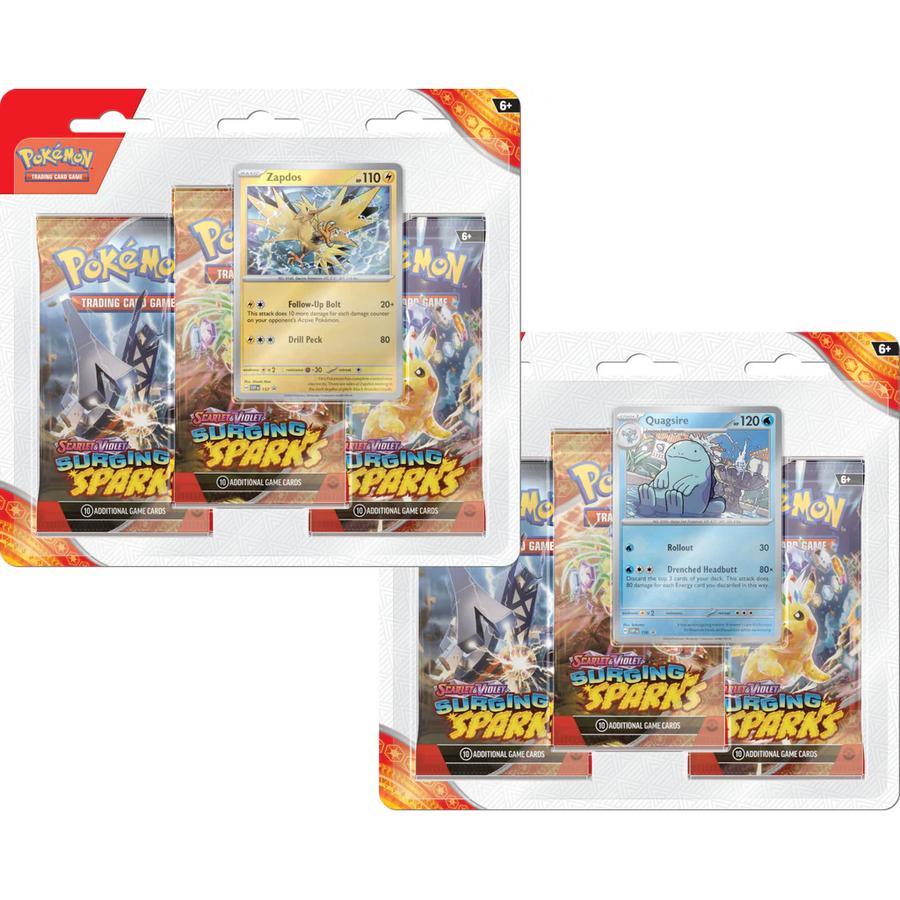 Pokémon Surging Sparks Blister Bundle – 5X Booster Packs, Quagsire Blister, Factory Sealed