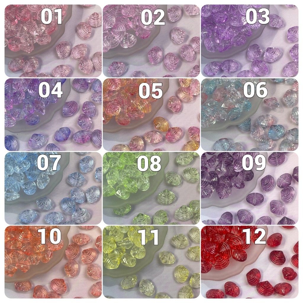 Jual Tou Stone Manik Kerang Laut Kaca Transparan Warna Warni | Bahan ...