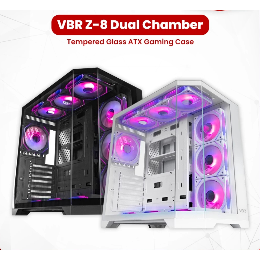 Jual CASING VBR Z8 ATX M-ATX USB TYPE-C DUAL CHAMBER GAMING PC CASE ...