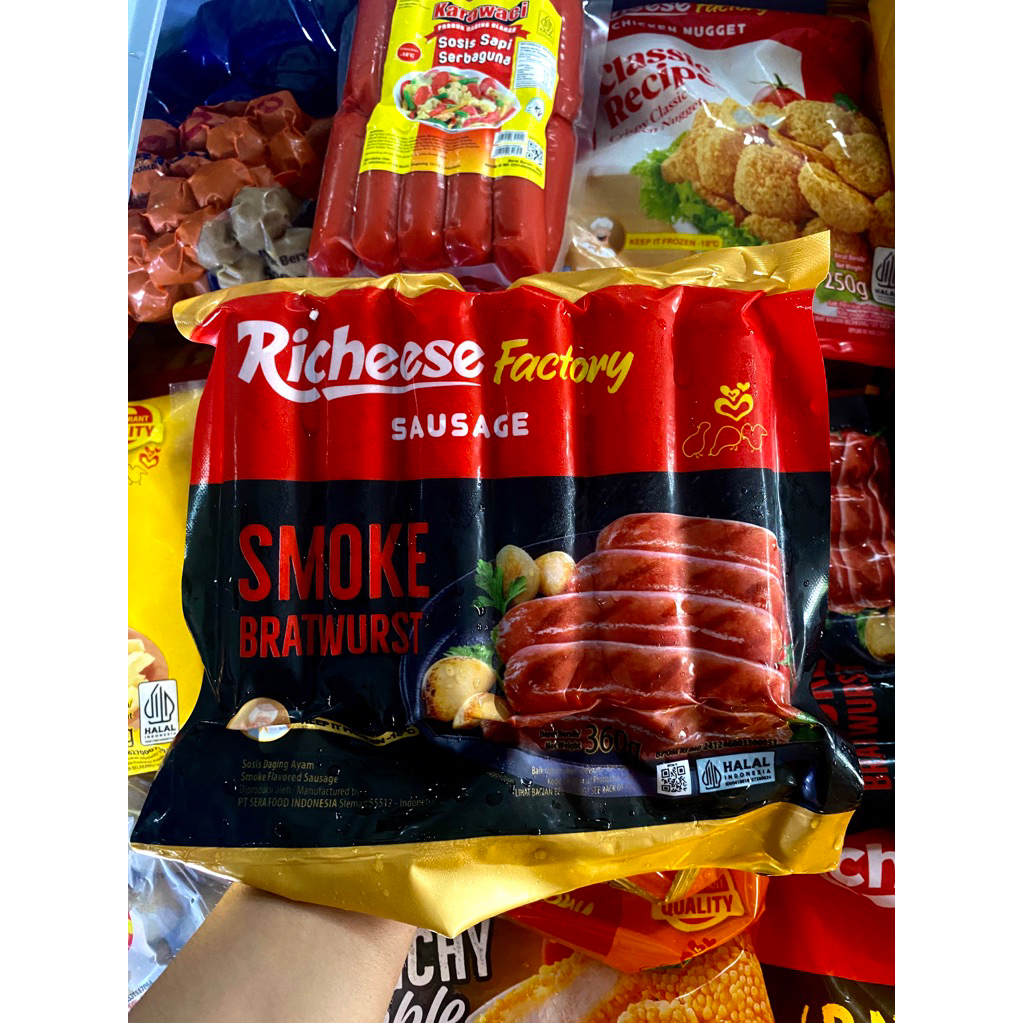 Jual RICHEESE Sosis Smoke Bratwurst 360gr / sosis ayam frozen | Shopee ...