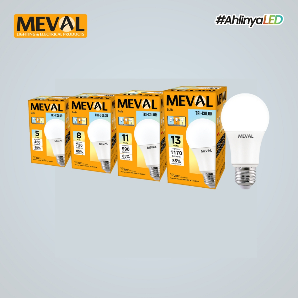 Jual Lampu 3 Warna | MEVAL Lampu LED Bulb Tri Color | Shopee Indonesia