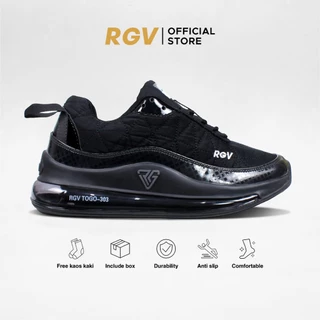 RGV 38 - 44 Sepatu Hitam Sneakers Pria dan Wanita Series Togo 303 Full Black