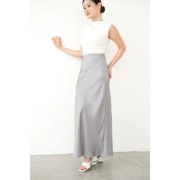 JENN ROSE Carol Premium Satin Silk Skirt Midi Lenght Rok Satin Midi