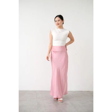 JENN ROSE Carol Premium Satin Silk Skirt Midi Lenght Rok Satin Midi