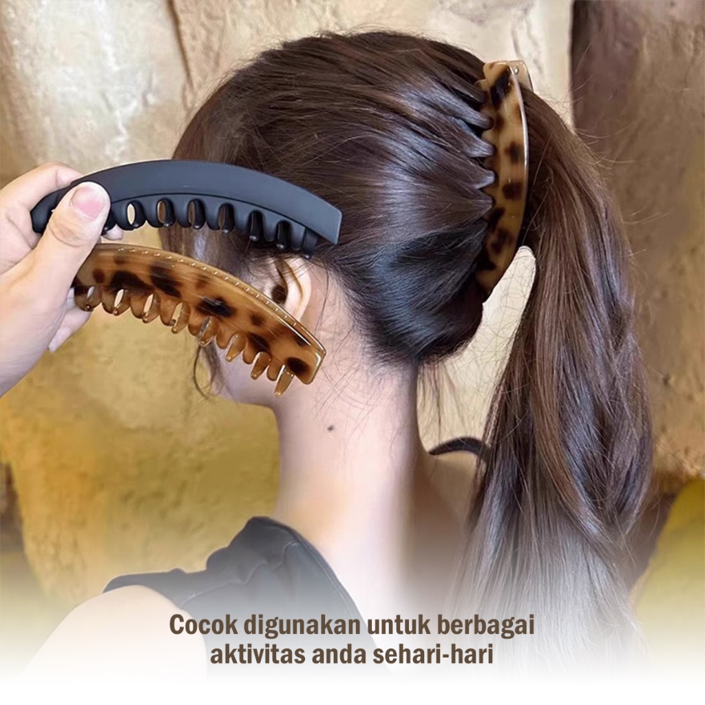 Jual Jepit Rambut Wanita Model Claw Clip Hitam - Simpel, Elegan, dan ...