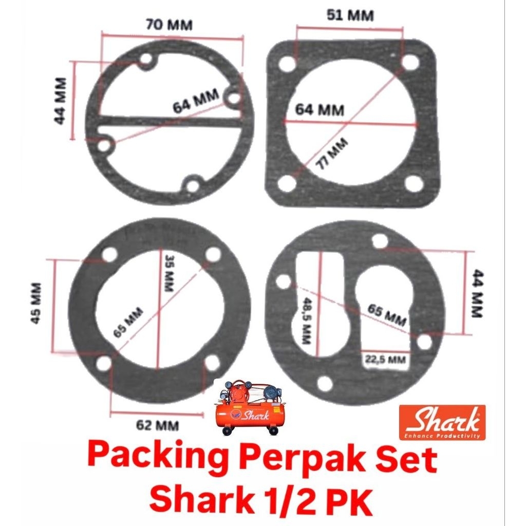 Jual Paking Packing Perpak Set Kompresor OLI Shark 1/2PK | Shopee Indonesia
