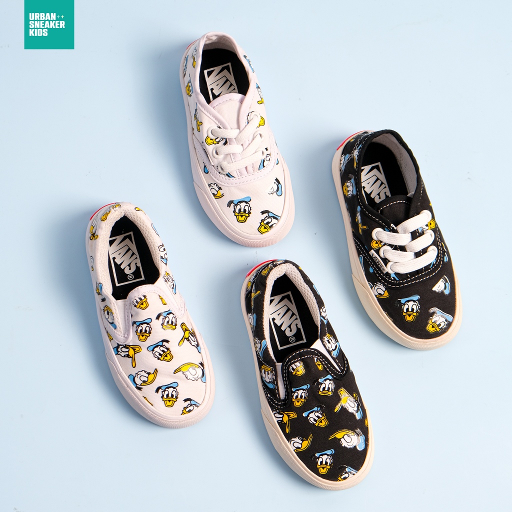 Sepatu Anak Vans Slip On White Donald Duck 21-35 Laki laki dan Perempuan  Urban Sneaker Kids