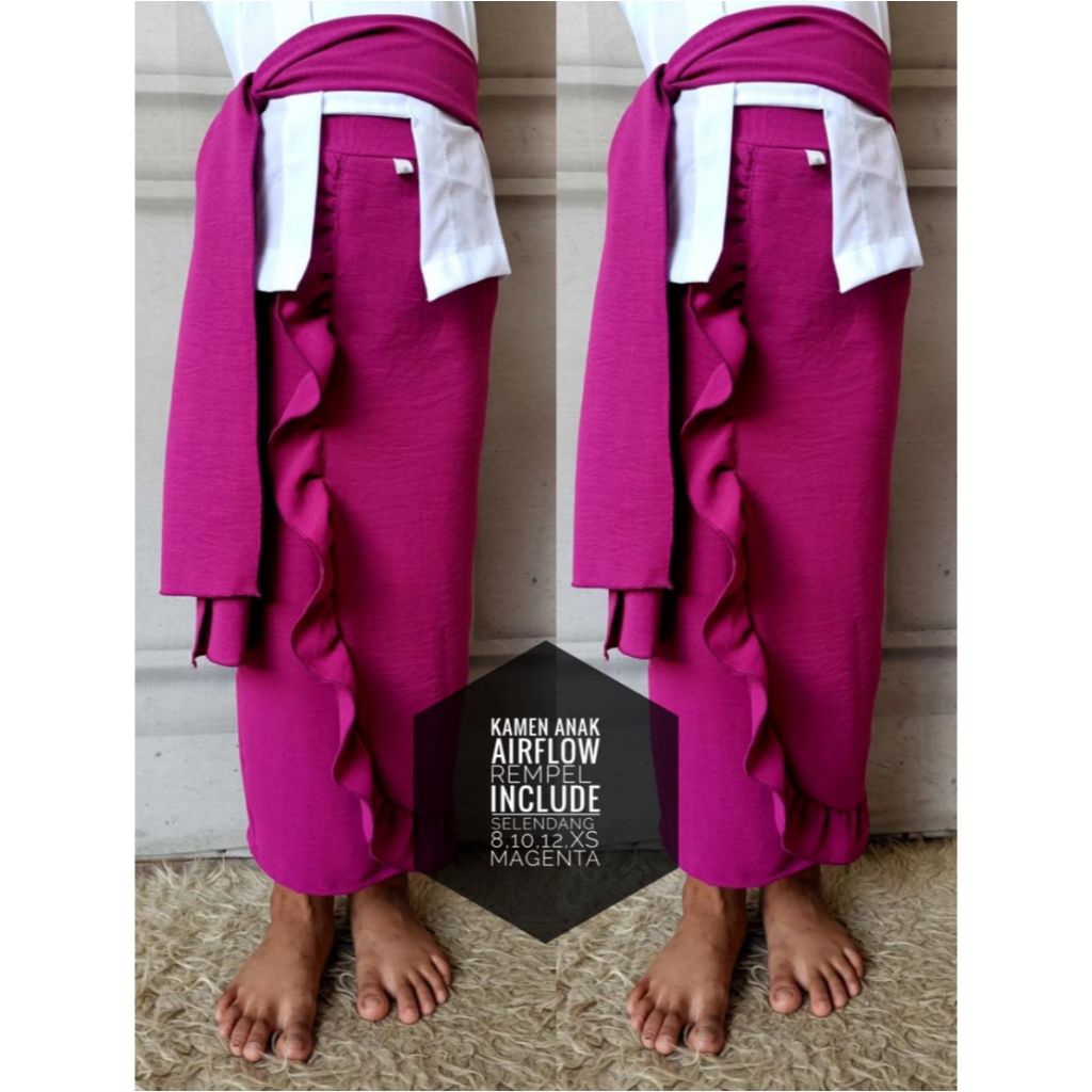 Jual Kamen Airflow Anak Rampel Set Selendang | Shopee Indonesia