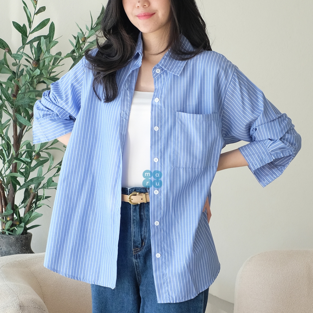 HARU Maru Women's Office Shirt Stripes Fit XL foto 2