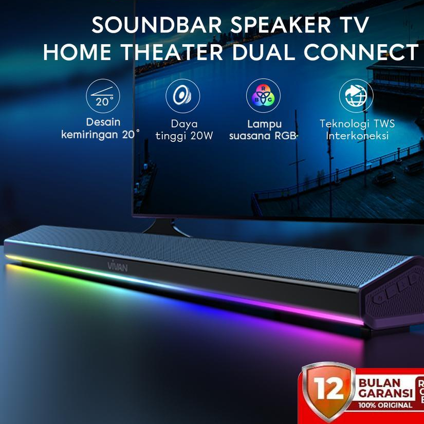Jual VIVAN Soundbar Speaker TV Bluetooth Home Theater Super Bass RGB ...
