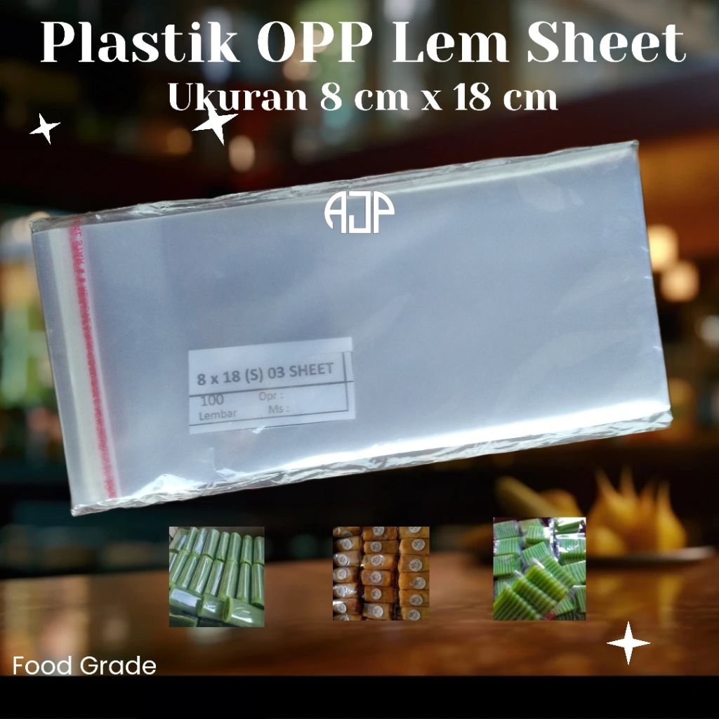 Jual Plastik OPP Lem Sheet/Lembaran Ukuran 8 cm x 18 cm | 1 pack ...