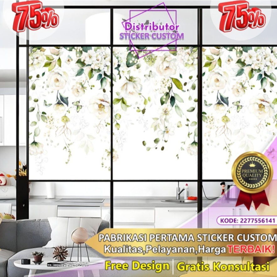 Jual Sticker Custom 3D Tema Chinnoserie | Stiker Kaca Kantor | Stiker ...