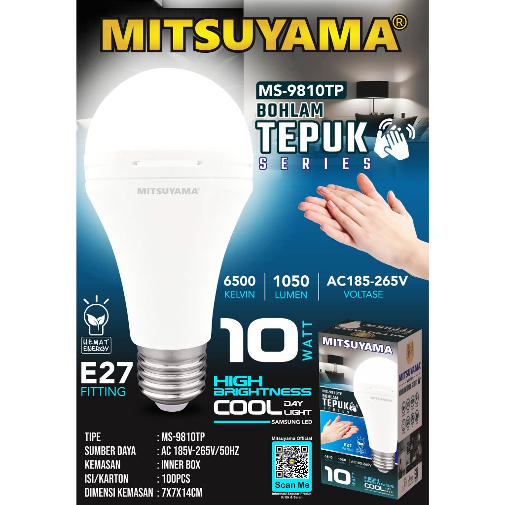 Jual Lampu Sensor Suara Mitsuyama 10W / Lampu Tepuk Mitsuyama 10W ...