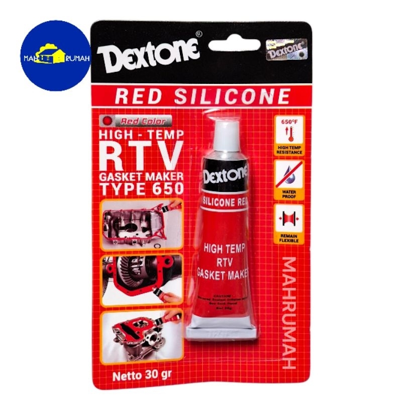 Jual Lem Silikon MERAH RED Lem Paking Mesin Tahan Panas - DEXTONE RED ...