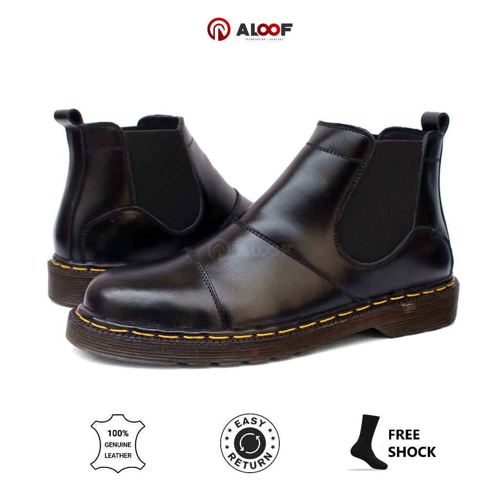 Jual [SALE] 38-45 Aloof BUNI - Sepatu Chelsea Boots Pria Kulit Asli ...