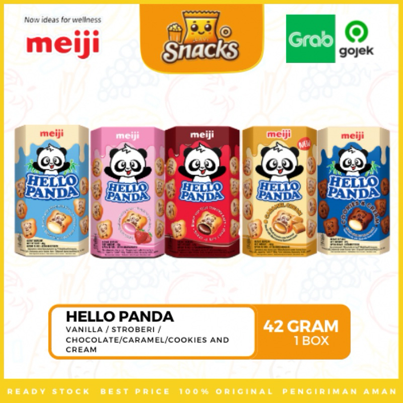 Jual Lav.Snacks Hello Panda Biskuit Cookies & Cream / Stoberi / Double ...