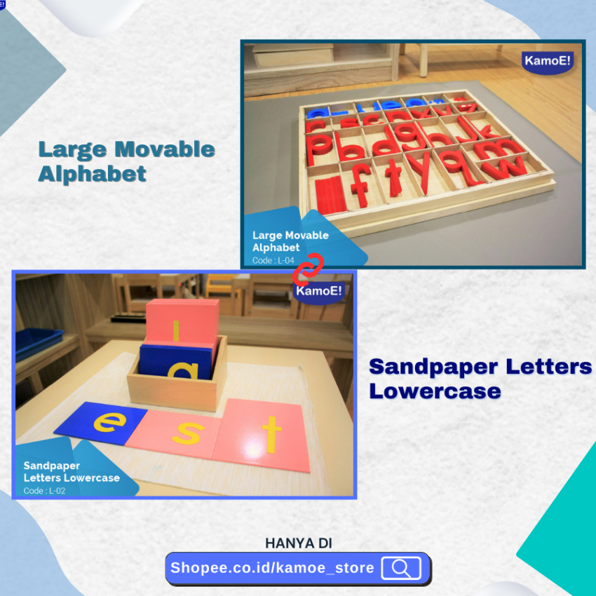 Jual PAKET PAIRING Large Movable Alphabet + Sandpaper Letters Lowercase ...
