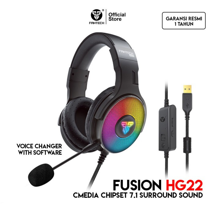 Jual FANTECH HG22 FUSION 7.1 SURROUND VIRTUAL 7.1 HEADSET | Shopee ...
