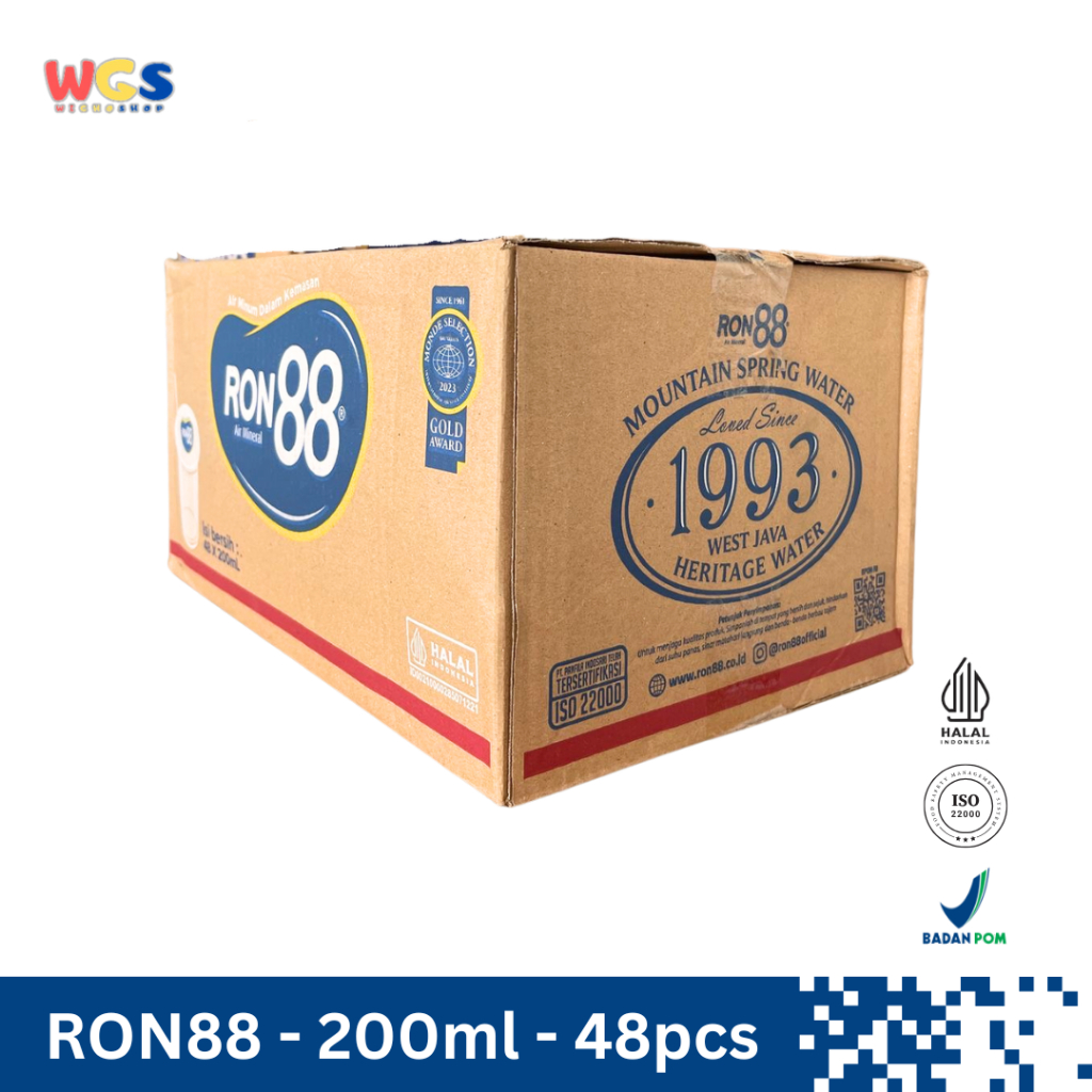 Jual RON88 Air Mineral Gelas 200ml (48 pcs) – Kesegaran Air Pegunungan ...