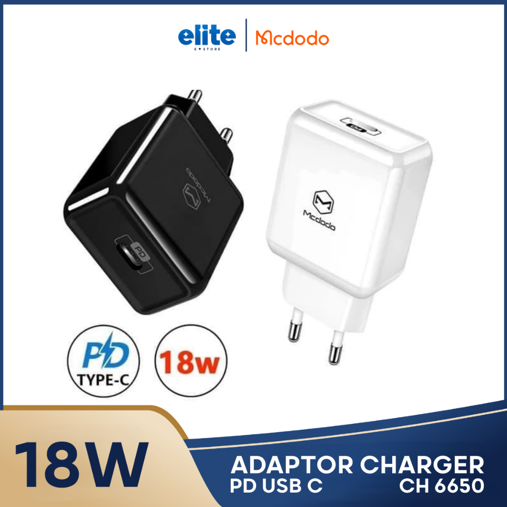 Jual ELITE Adaptor Charger 18W PD USB-C Kepala Charger Quick Charge ...
