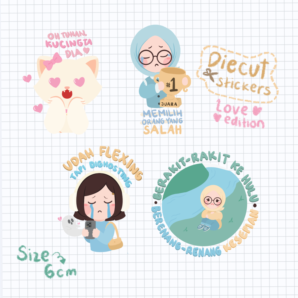 Jual STICKER DIECUT SATUAN / BUNDLING - LOVE EDITION | Shopee Indonesia