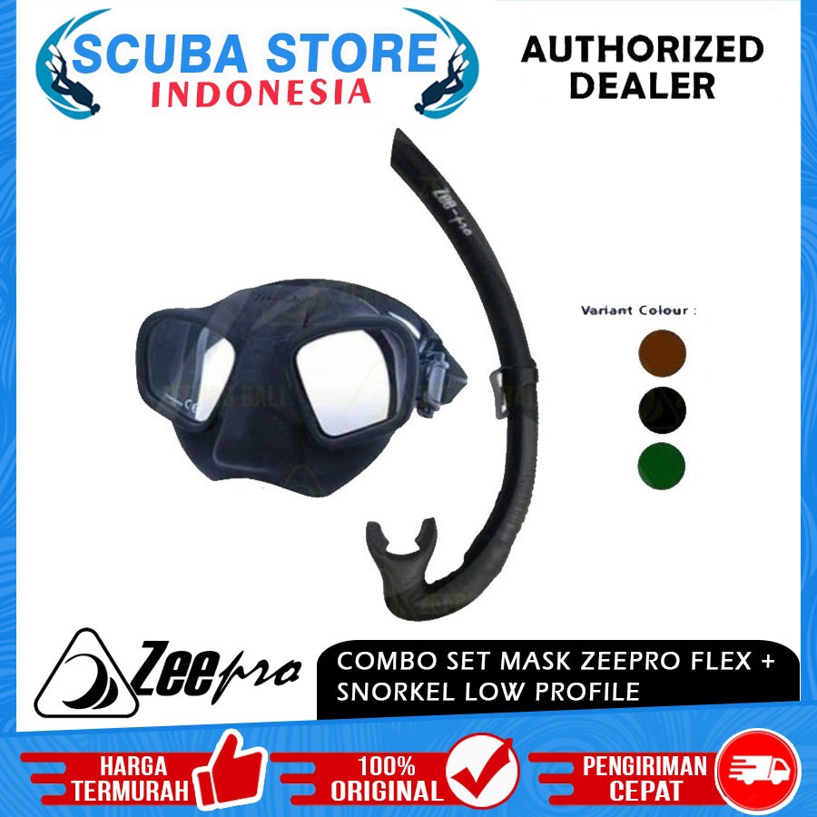 Jual Paket Combo Set Mask Zeepro Flex Snorkel Low Profile Masker Apnea ...